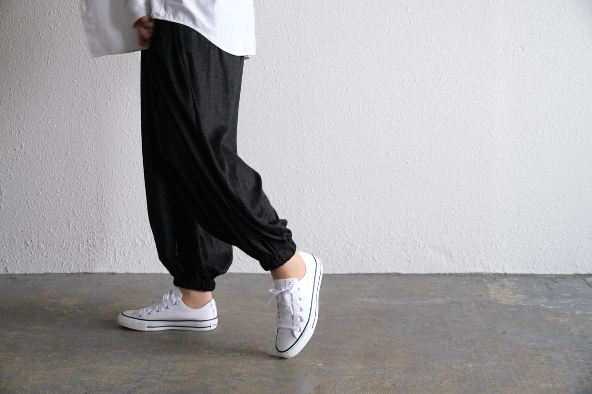 enrica linenknit slitpants｜black