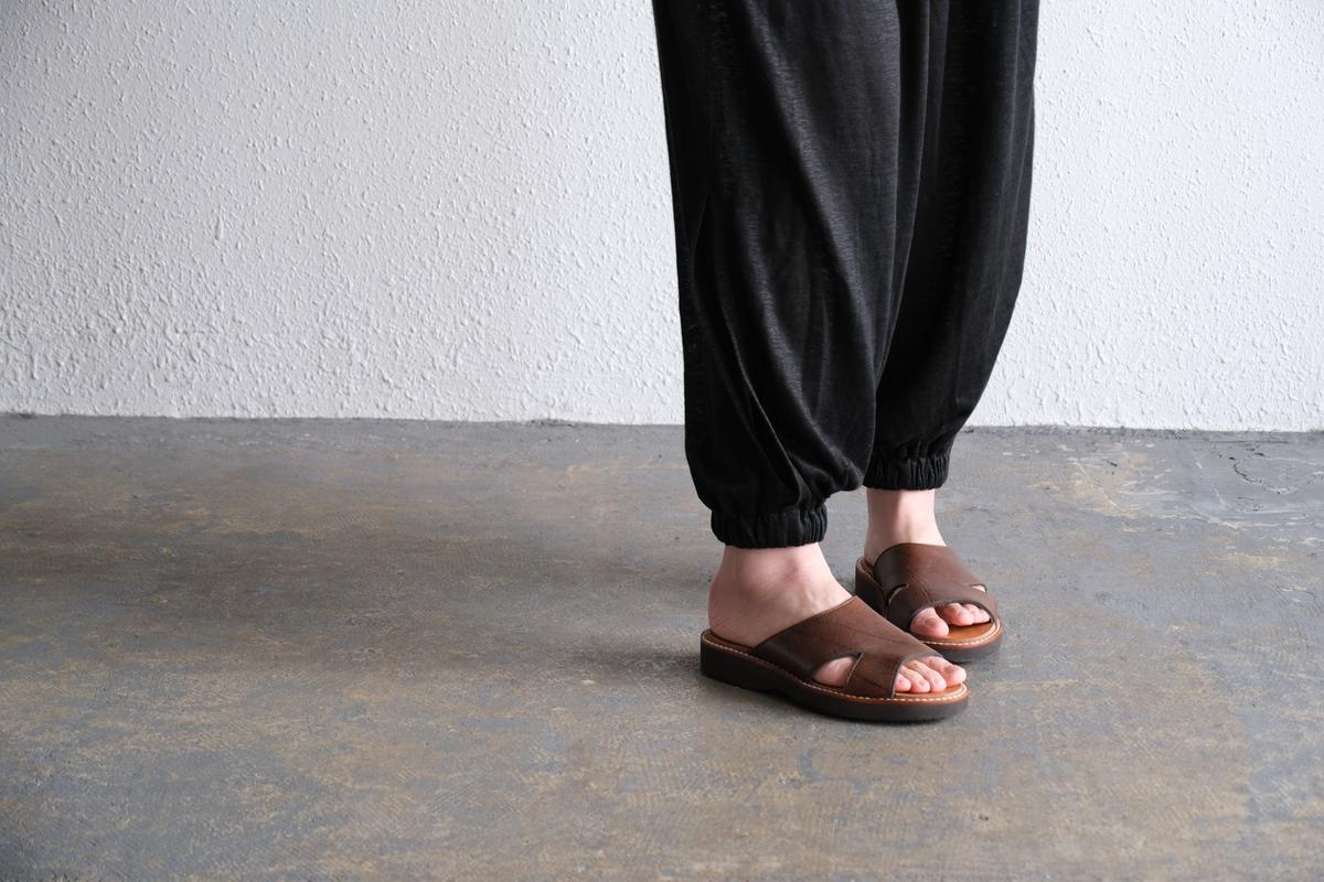 enrica linenknit slitpants｜black