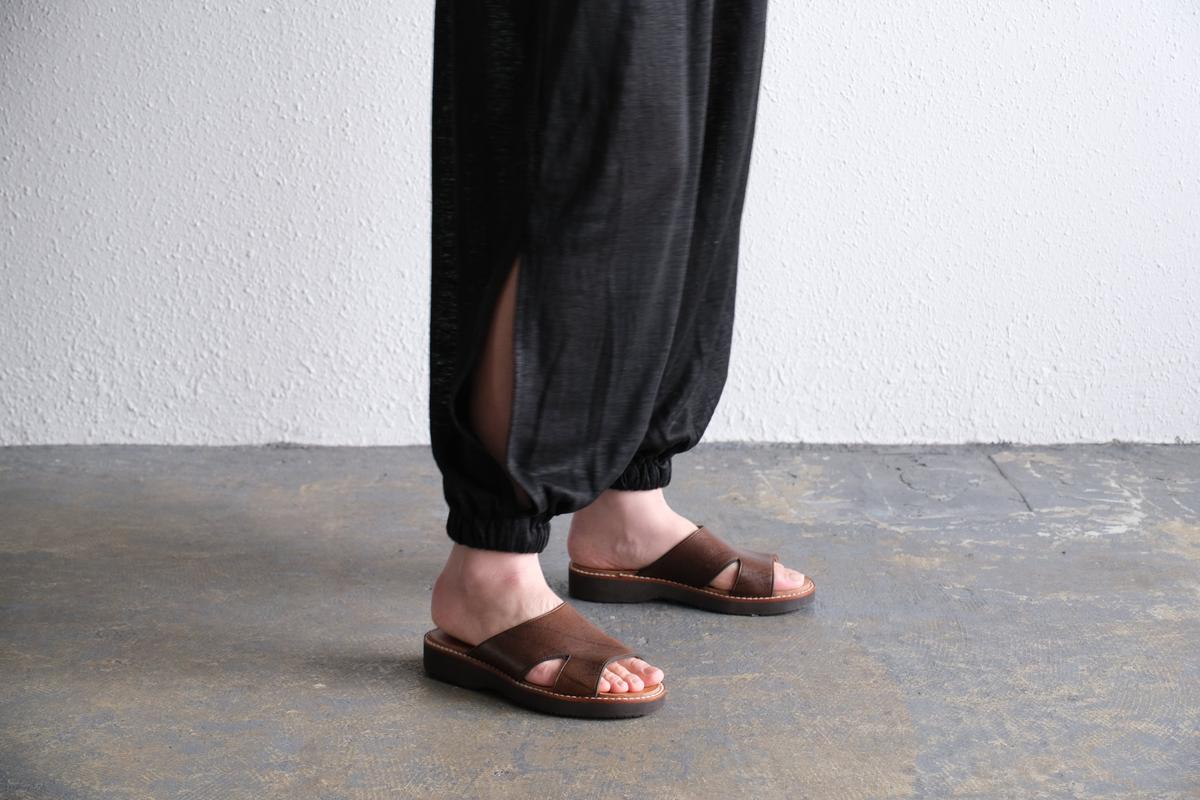 enrica linenknit slitpants｜black