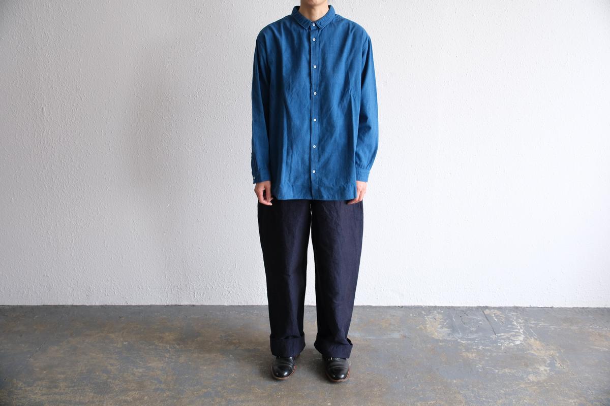 MITTAN / 麻綿高密度ロングパンツ 濃紺 PT-104 / unisex