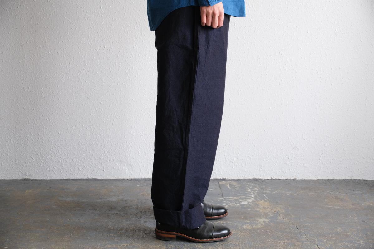 MITTAN / 麻綿高密度ロングパンツ 墨黒 PT-104 / unisex