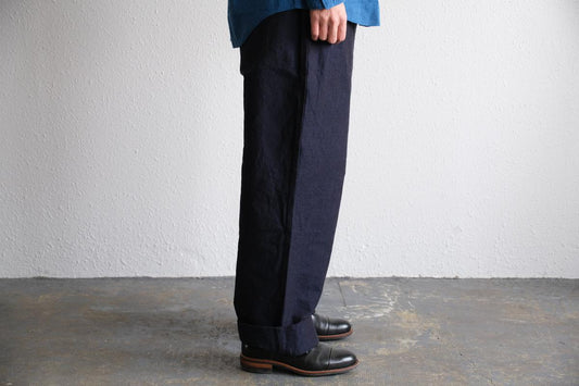 MITTAN / 麻綿高密度ロングパンツ 墨黒 PT-104 / unisex