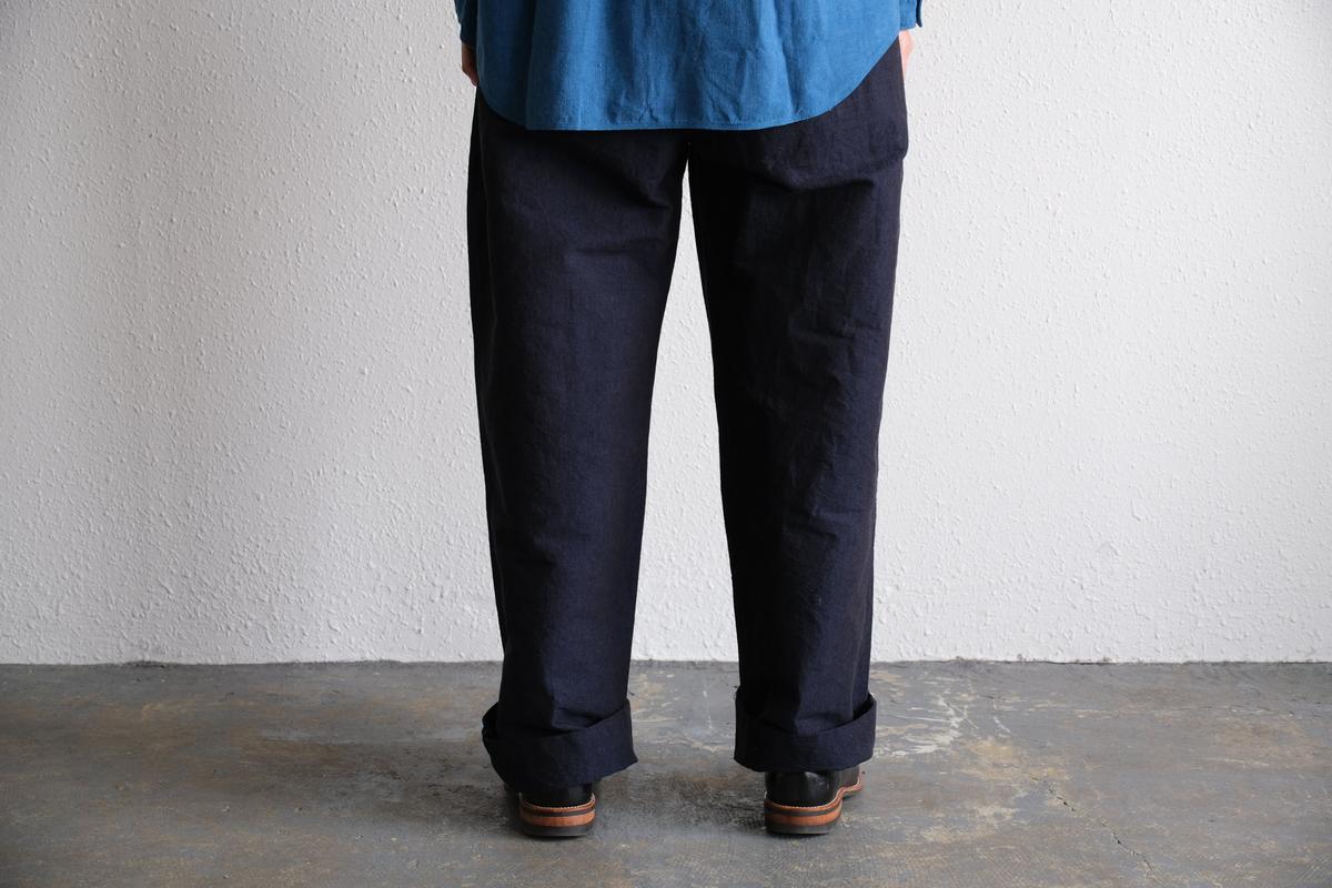 MITTAN / 麻綿高密度ロングパンツ 墨黒 PT-104 / unisex