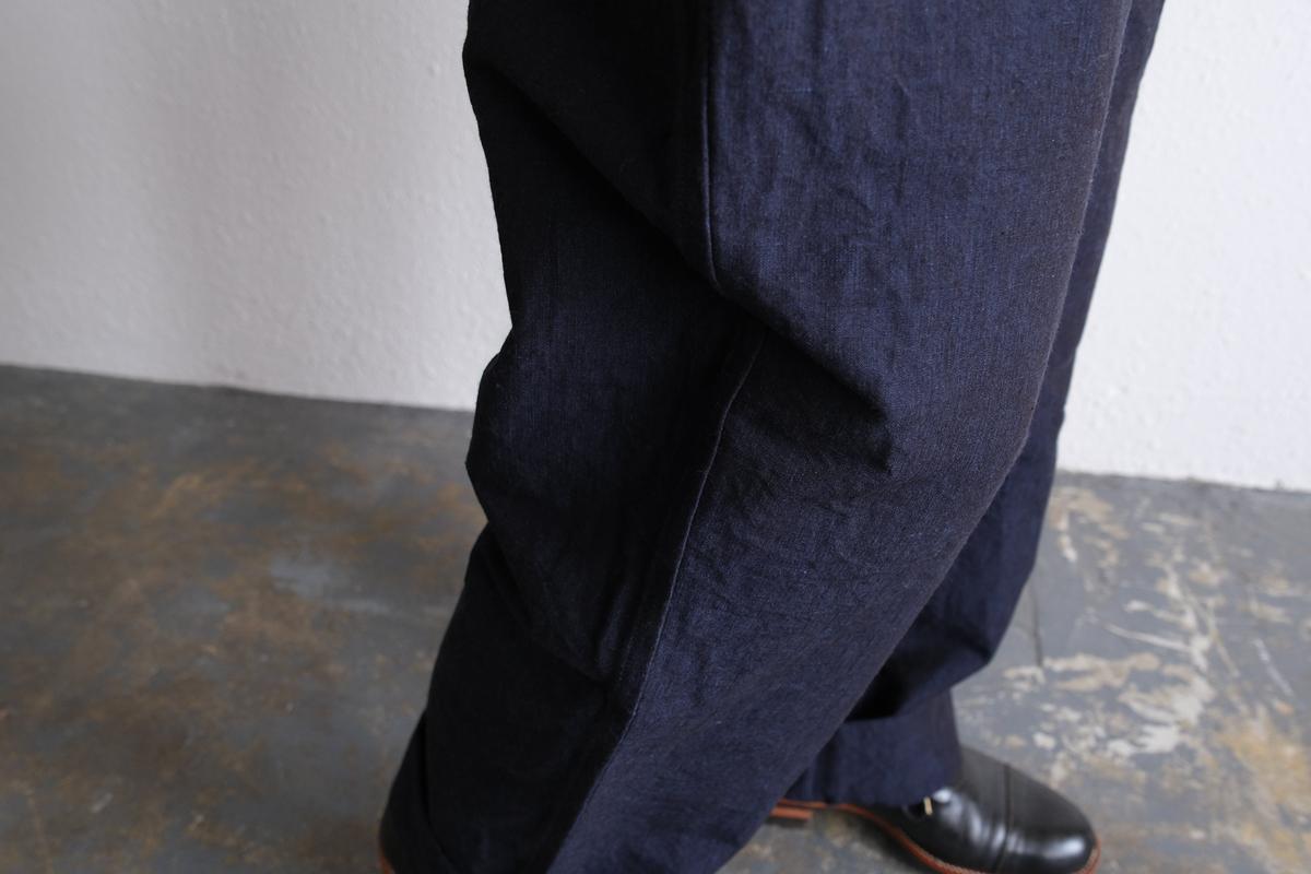 MITTAN / 麻綿高密度ロングパンツ 濃紺 PT-104 / unisex