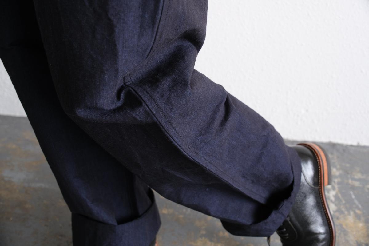 MITTAN / 麻綿高密度ロングパンツ 濃紺 PT-104 / unisex