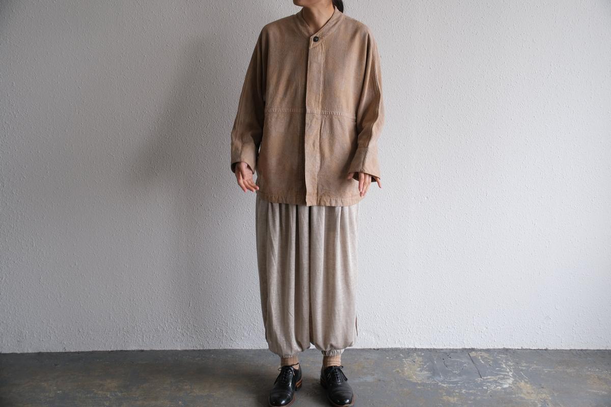 MITTAN / 綿絹麻ジャカードジャケット 薄茶 JK-58 / unisex