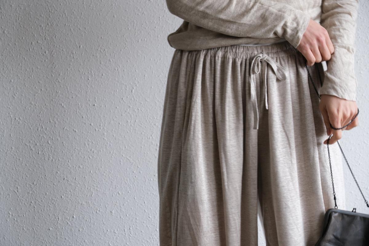 enrica linenknit slitpants｜beige