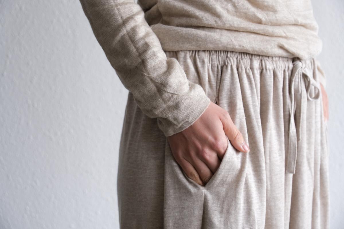 enrica linenknit slitpants｜beige