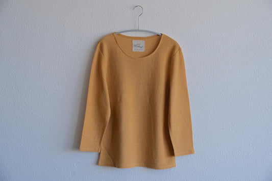 リネンコットンアンダーウェア7分袖｜レディース｜シナモンオレンジ