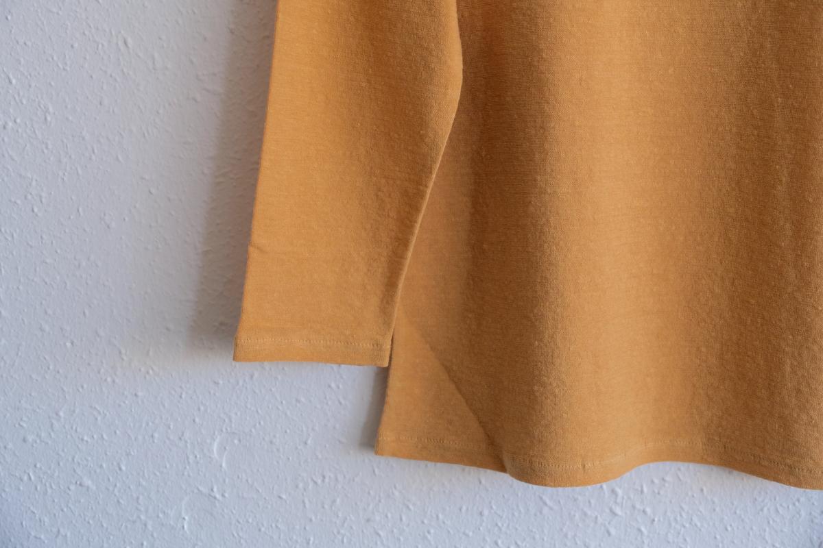 リネンコットンアンダーウェア7分袖｜レディース｜シナモンオレンジ