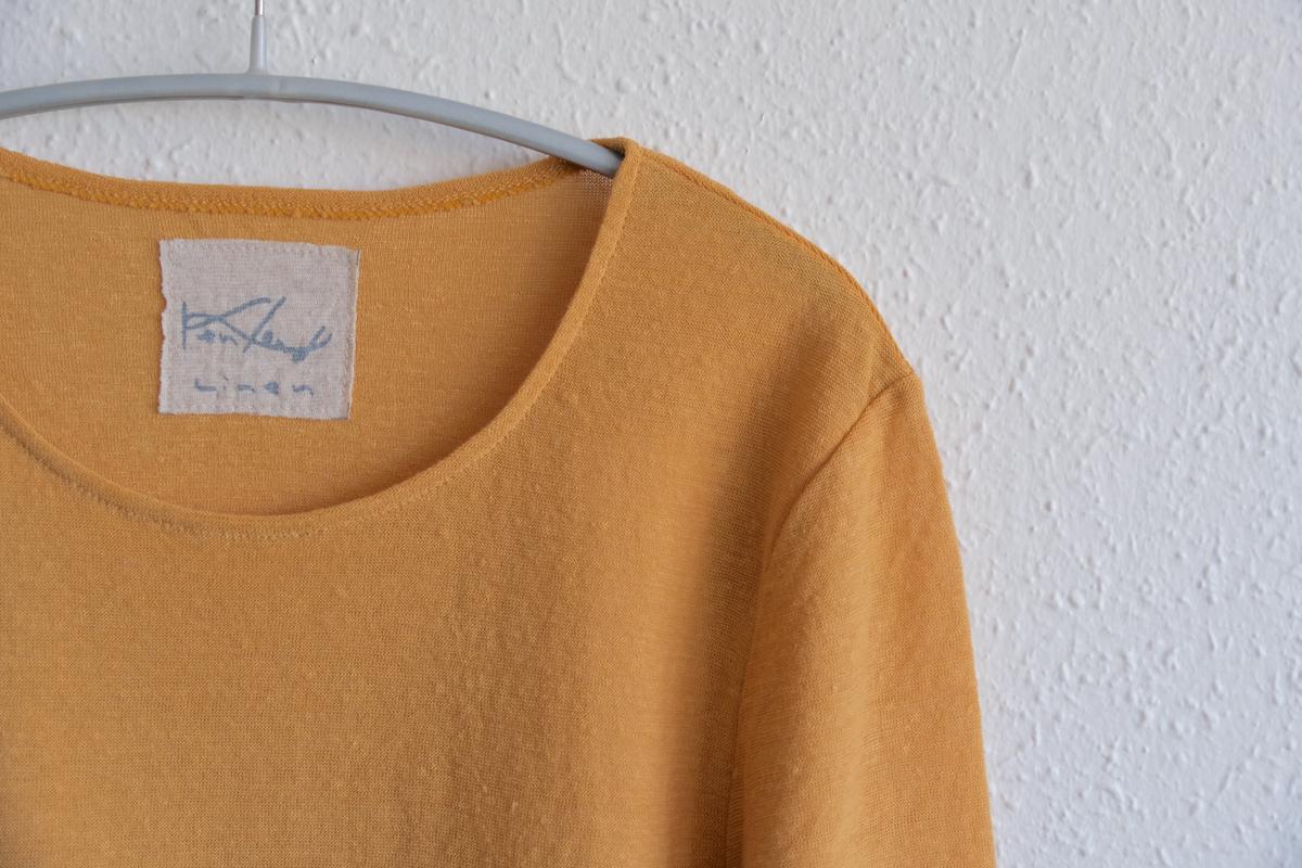 リネンコットンアンダーウェア7分袖｜レディース｜シナモンオレンジ