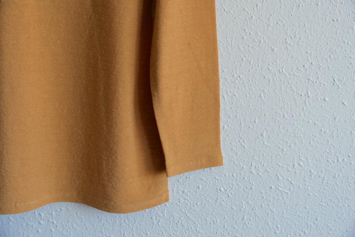 リネンコットンアンダーウェア7分袖｜レディース｜シナモンオレンジ