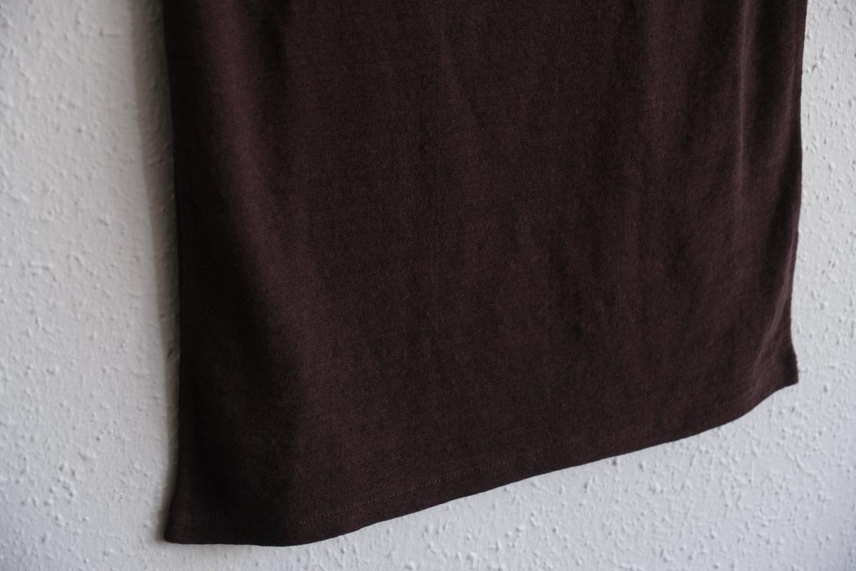 リネンコットンアンダーウェア ノースリーブ｜レディース｜ダークブラウン