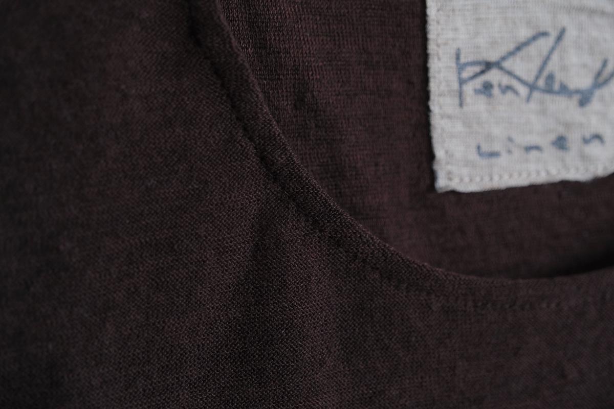 リネンコットンアンダーウェア ノースリーブ｜レディース｜ダークブラウン