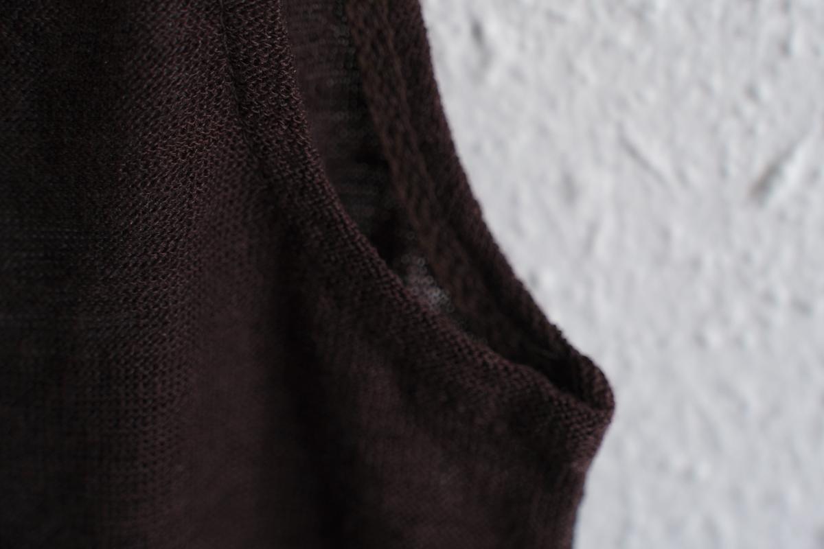 リネンコットンアンダーウェア ノースリーブ｜レディース｜ダークブラウン