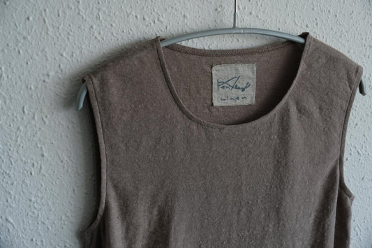 リネンコットンアンダーウェア ノースリーブ｜レディース｜ローズベージュ