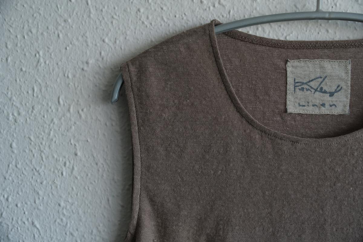 リネンコットンアンダーウェア ノースリーブ｜レディース｜ローズベージュ