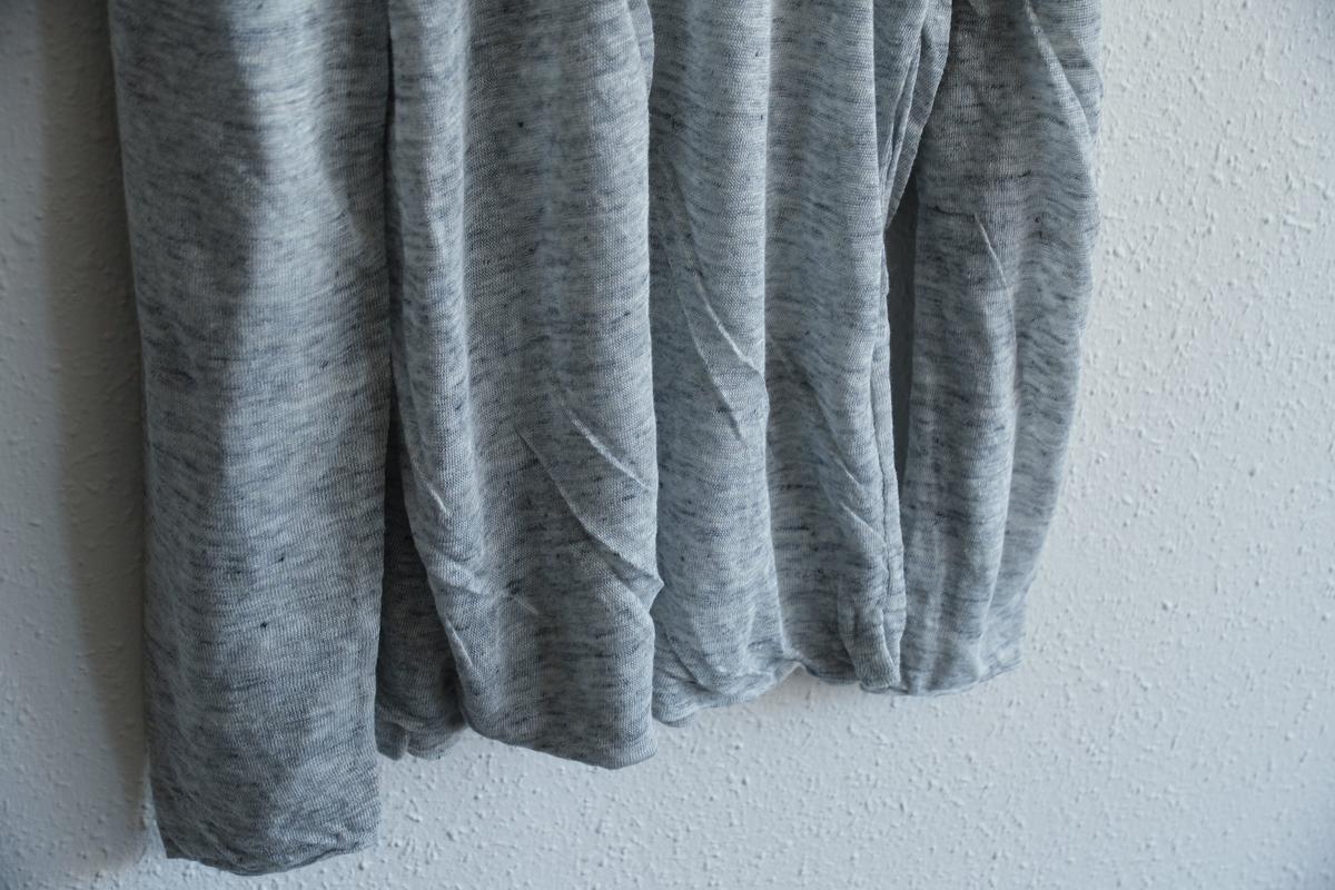 リネンニット タートルネック長袖二重プルオーバー｜メンズ｜ライトグレー