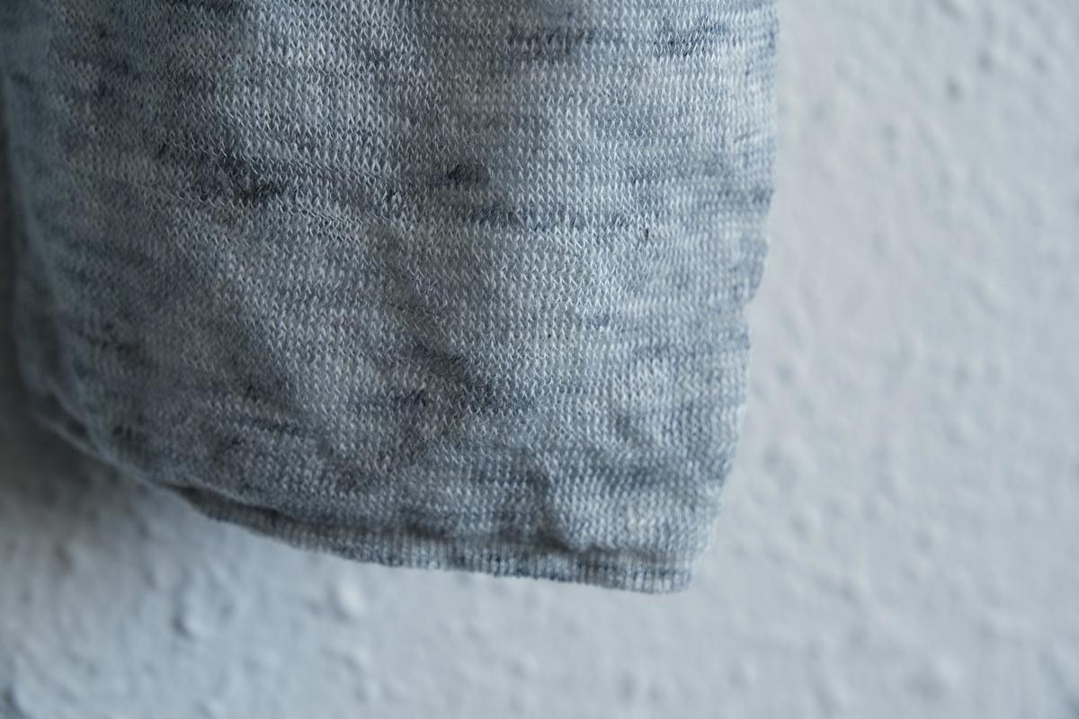 リネンニット タートルネック長袖二重プルオーバー｜メンズ｜ライトグレー