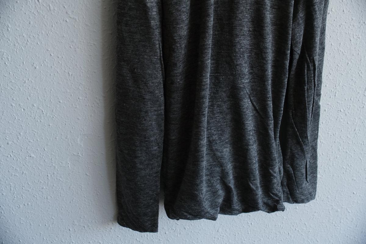 リネンニット タートルネック長袖二重プルオーバー｜メンズ｜チャコール