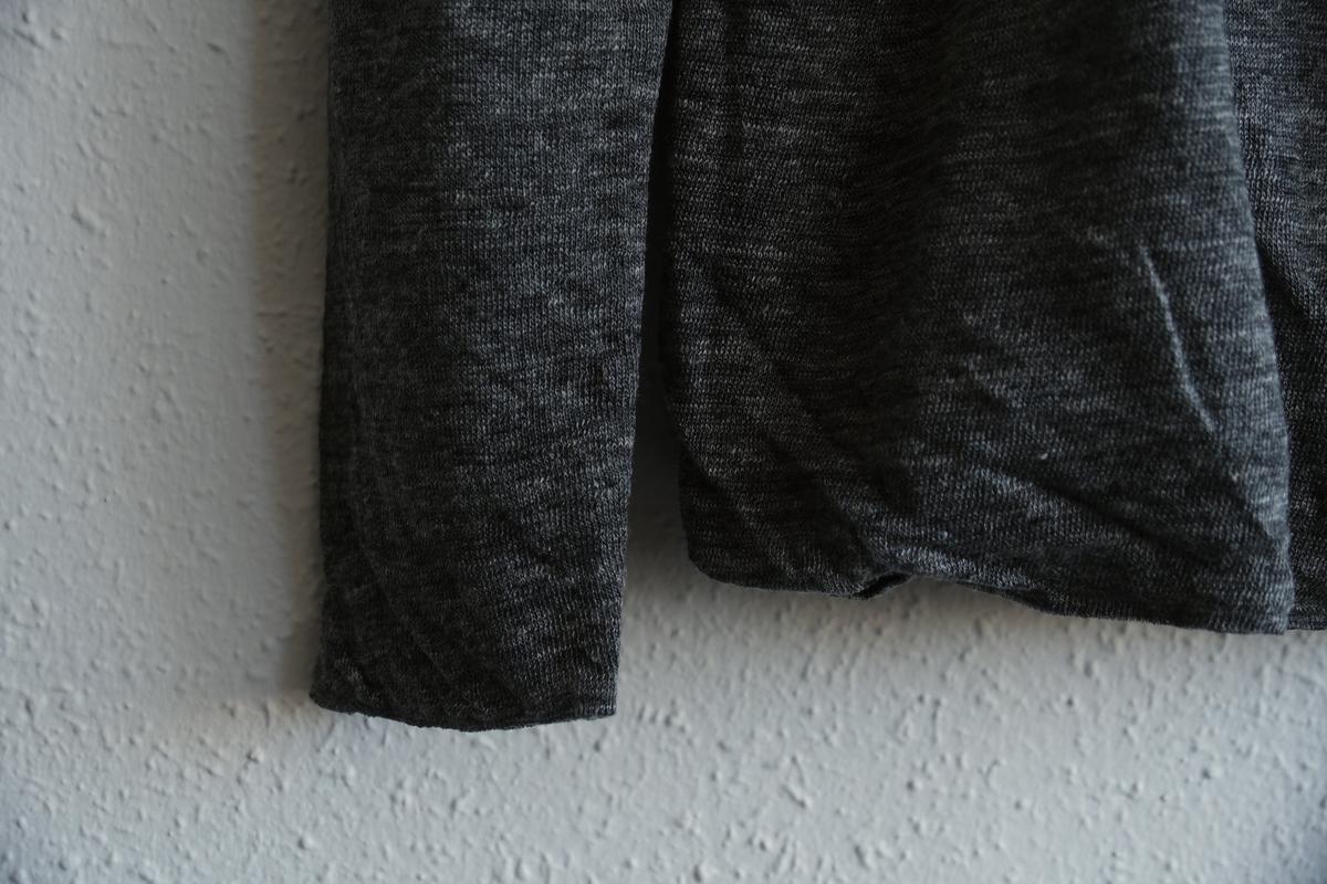 リネンニット タートルネック長袖二重プルオーバー｜メンズ｜チャコール