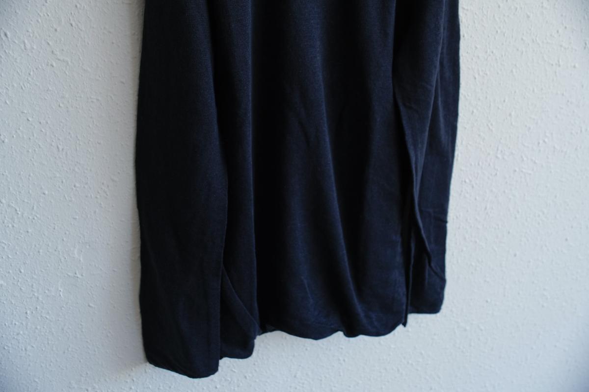 リネンニット 長袖二重プルオーバー｜メンズ｜スレート