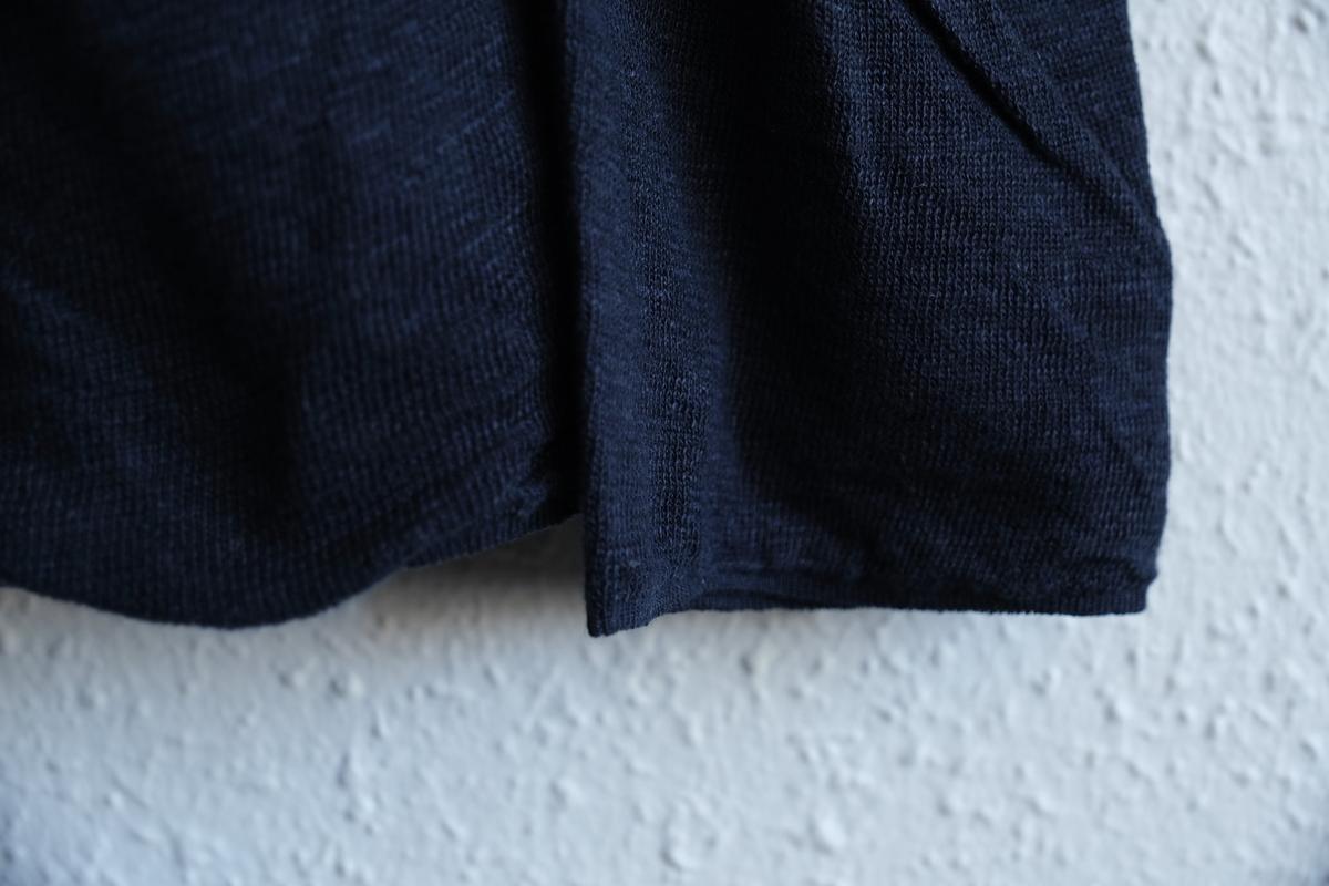 リネンニット 長袖二重プルオーバー｜メンズ｜スレート