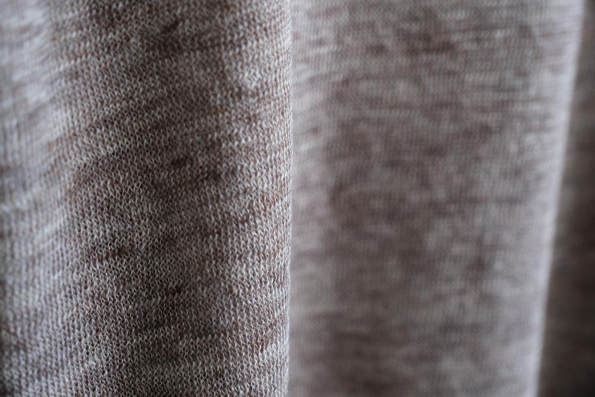 リネンニット 長袖二重プルオーバー｜メンズ｜Mブラウン