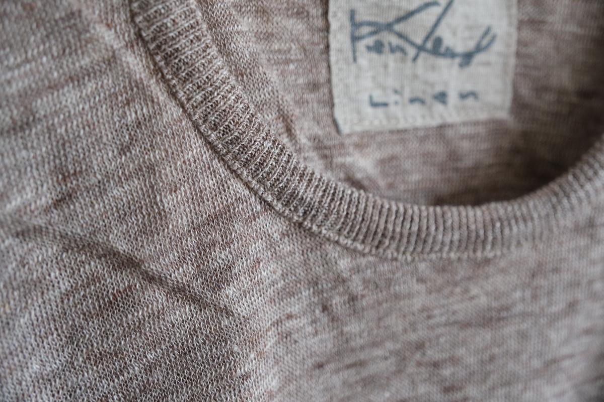 リネンニット 長袖二重プルオーバー｜メンズ｜Mブラウン