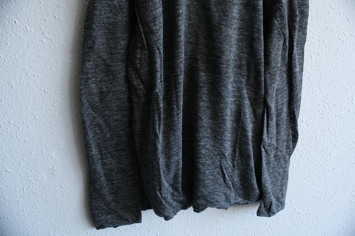 リネンニット 長袖二重プルオーバー｜メンズ｜チャコール