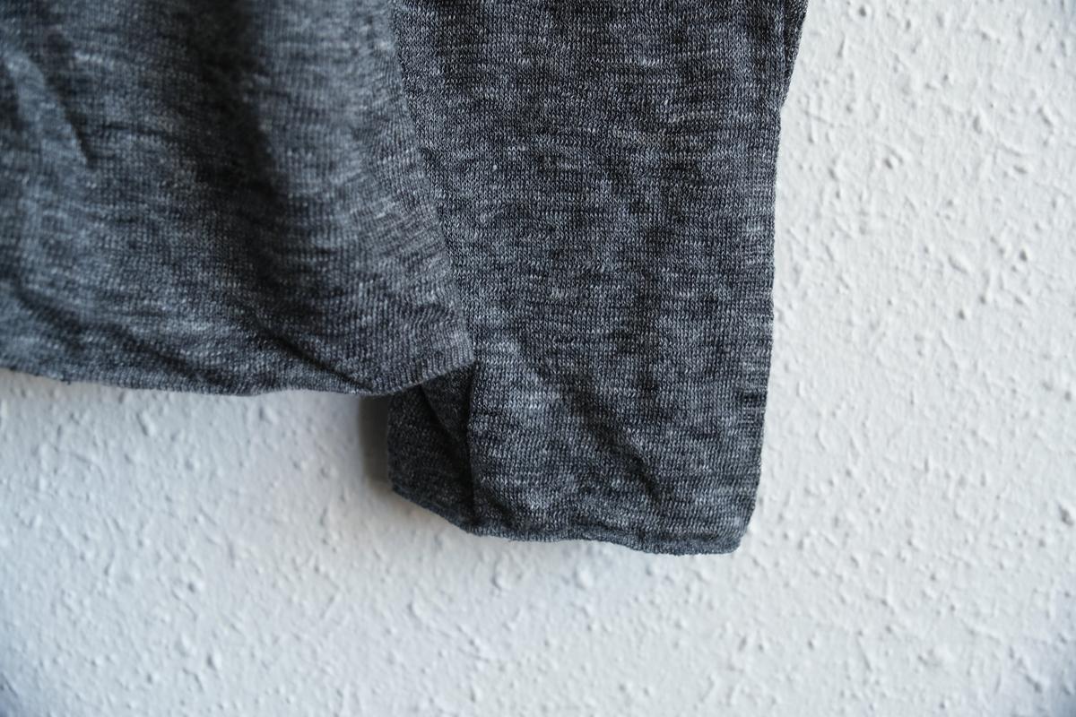 リネンニット 長袖二重プルオーバー｜メンズ｜チャコール