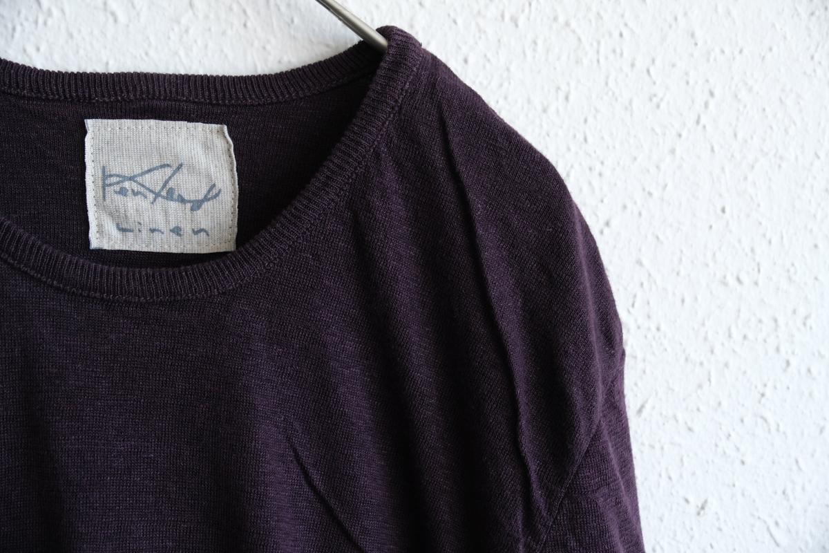 リネンニット 長袖二重プルオーバー｜メンズ｜ミュール