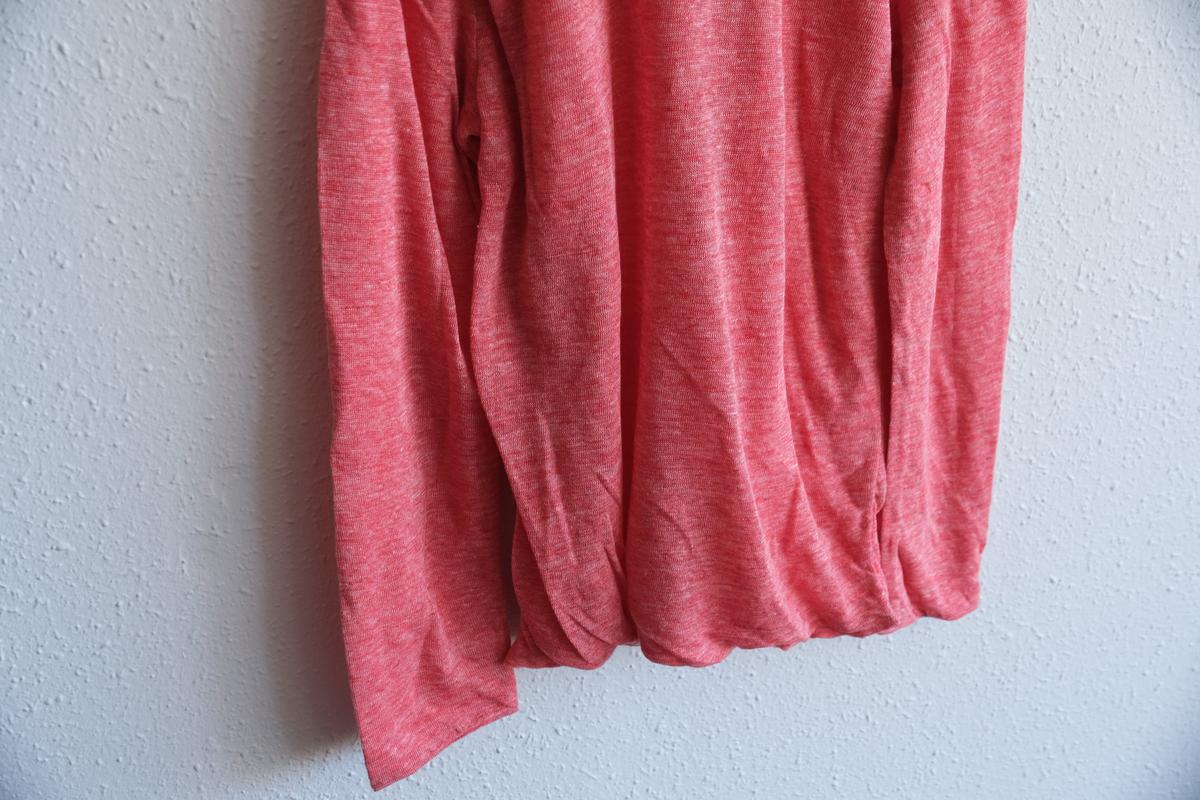 リネンニット 長袖二重プルオーバー｜メンズ｜レッド