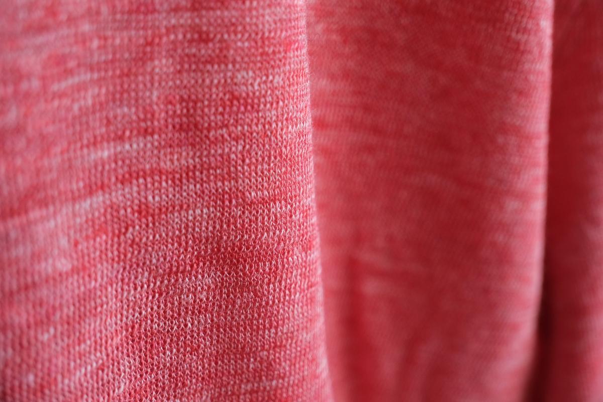 リネンニット 長袖二重プルオーバー｜メンズ｜レッド