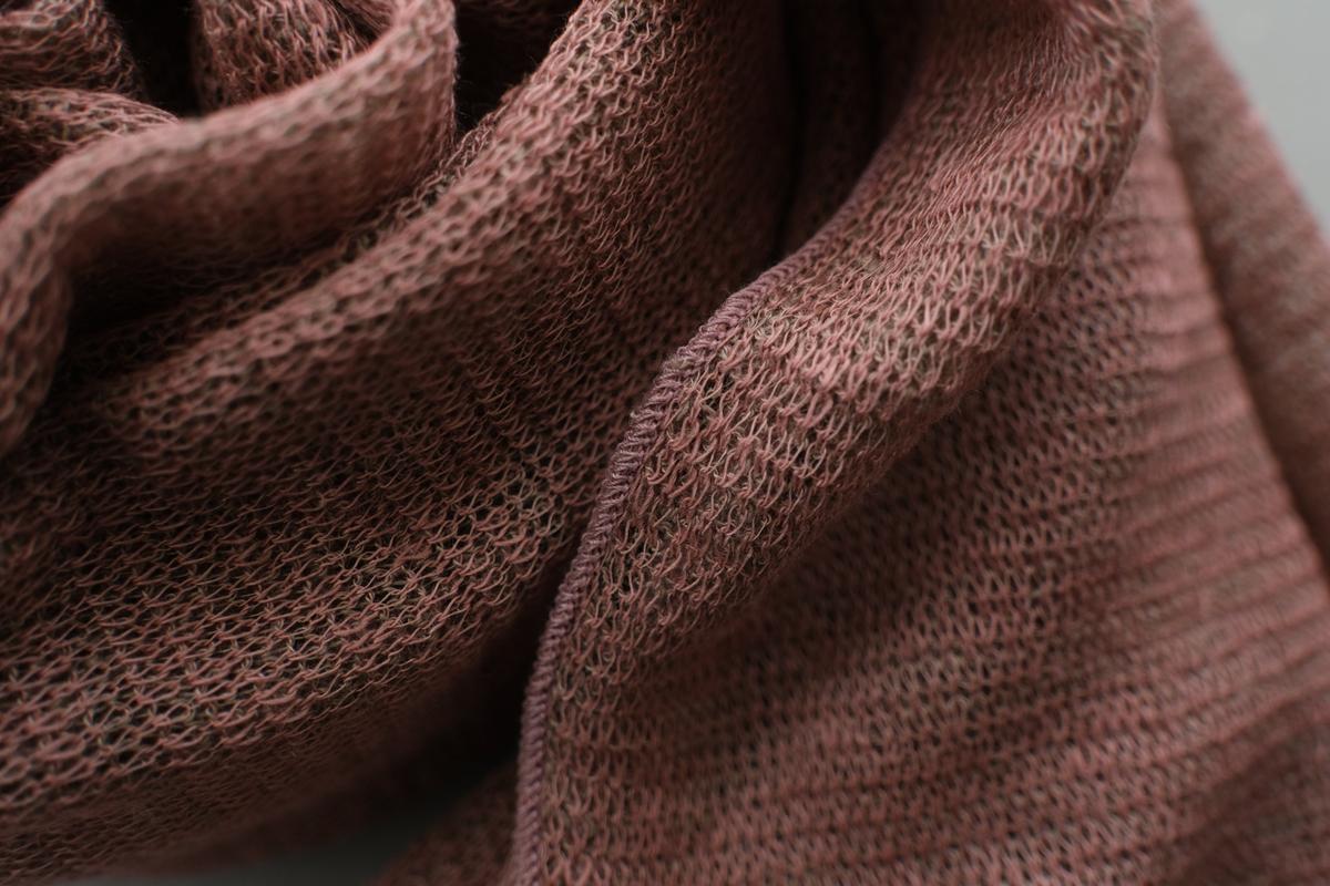 リネンニットストール｜ディープフォーン×オールドローズ