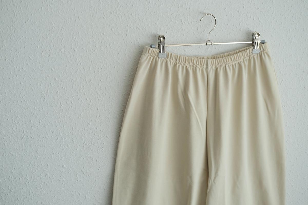 yohaku ドバイパンツ｜きれいめ天竺素材 アイボリー｜unisex freesize