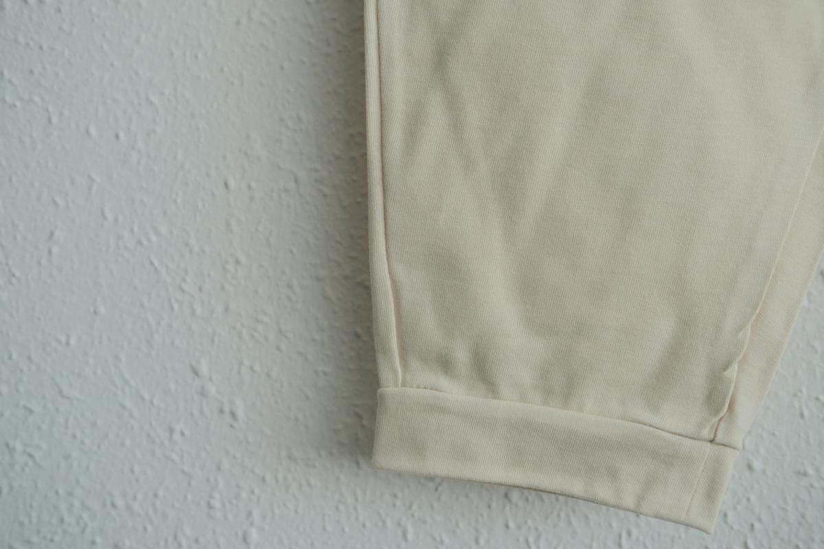 yohaku ドバイパンツ｜きれいめ天竺素材 アイボリー｜unisex freesize