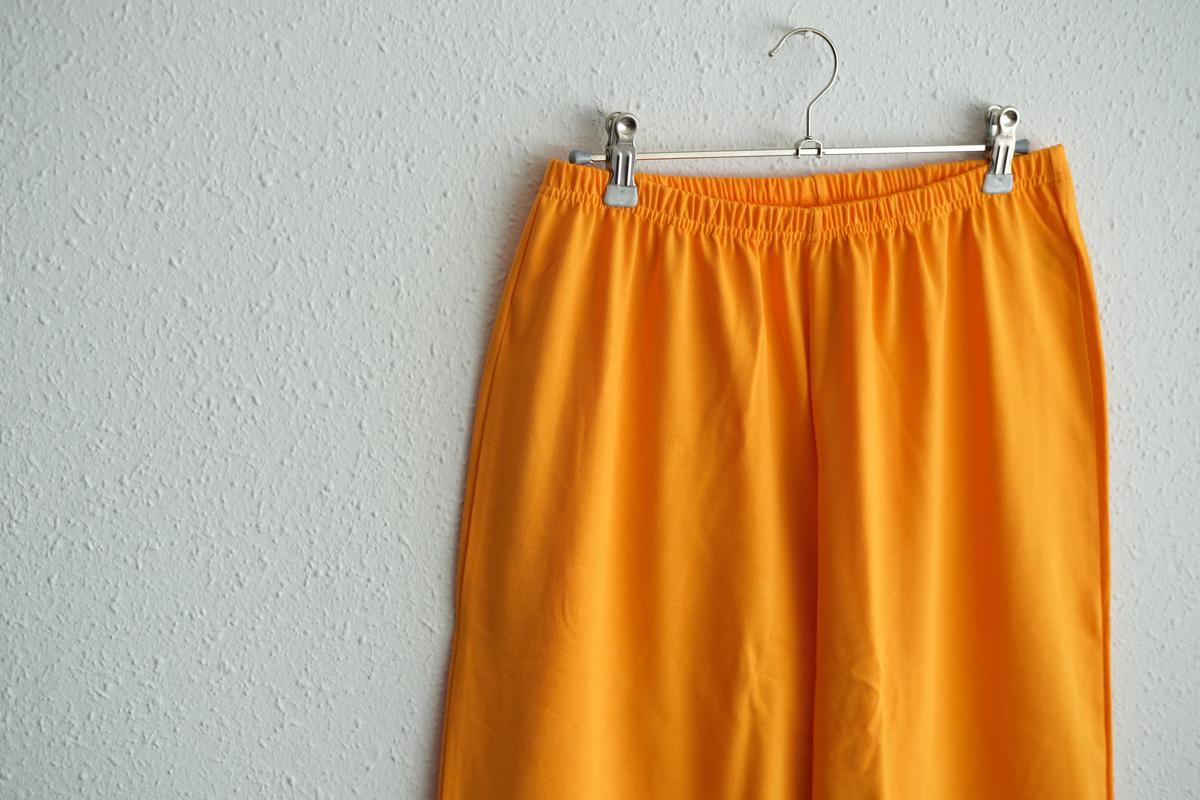 yohaku ドバイパンツ｜きれいめ天竺素材 オレンジ｜unisex freesize