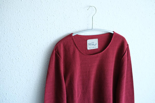 リネンコットンアンダーウェア7分袖｜レディース｜エンジ