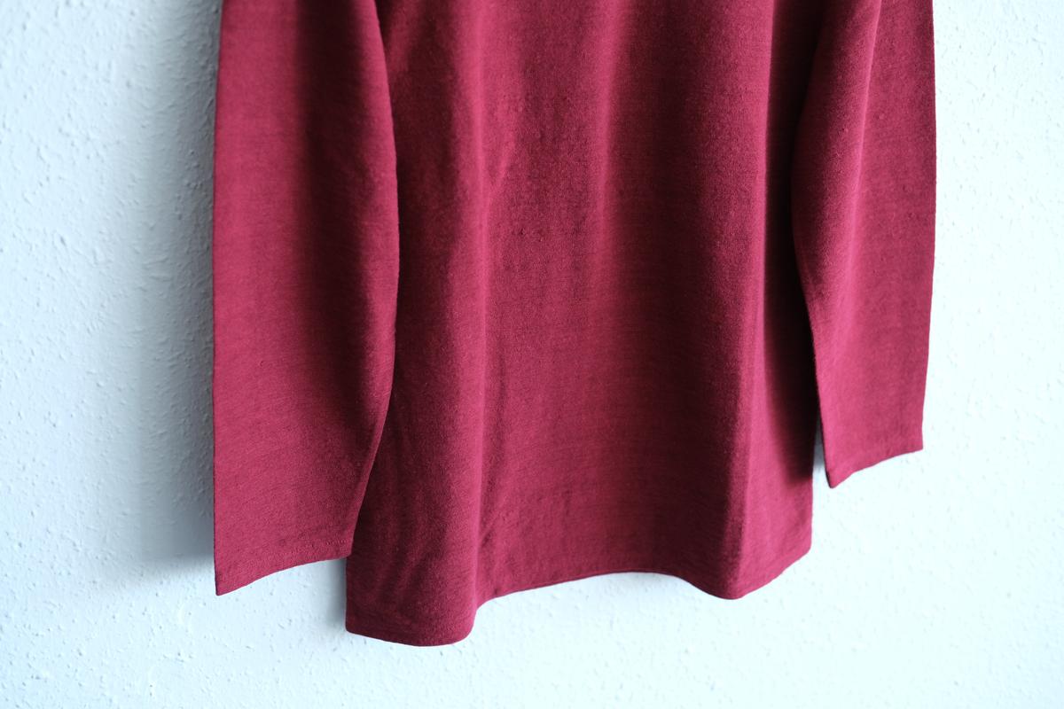 リネンコットンアンダーウェア7分袖｜レディース｜エンジ