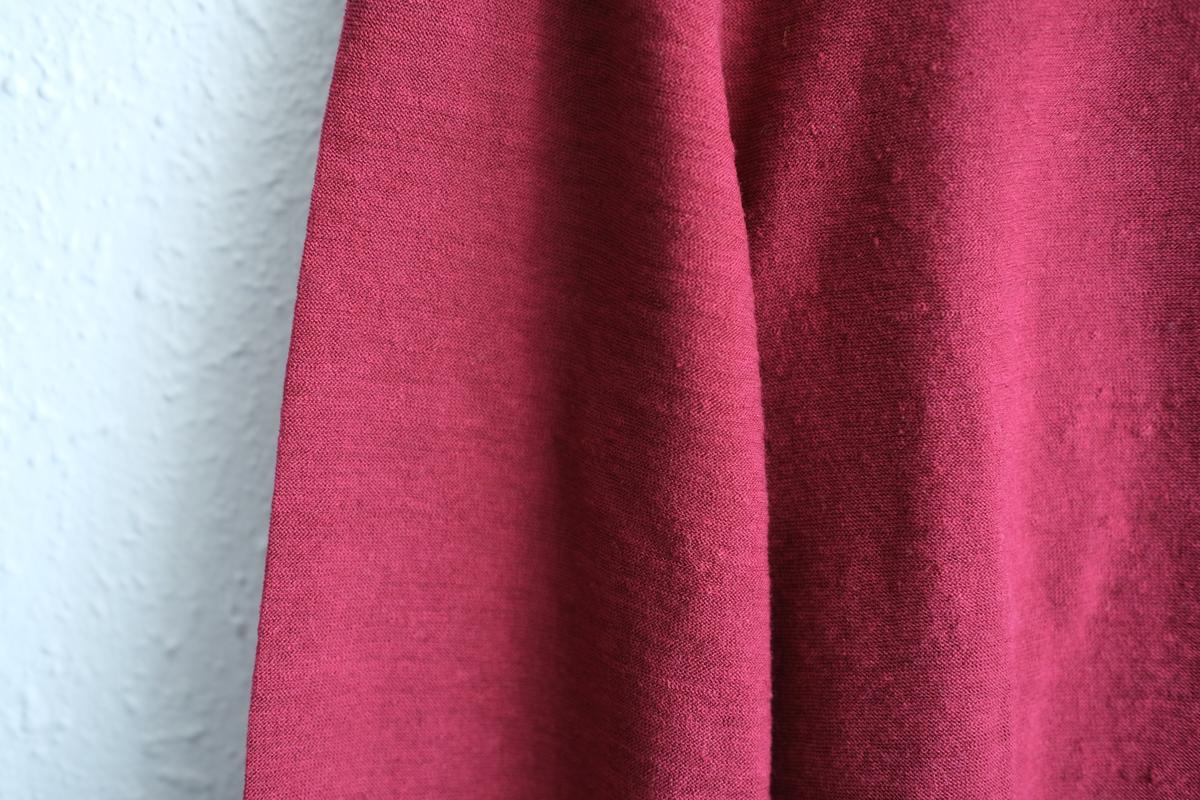 リネンコットンアンダーウェア7分袖｜レディース｜エンジ