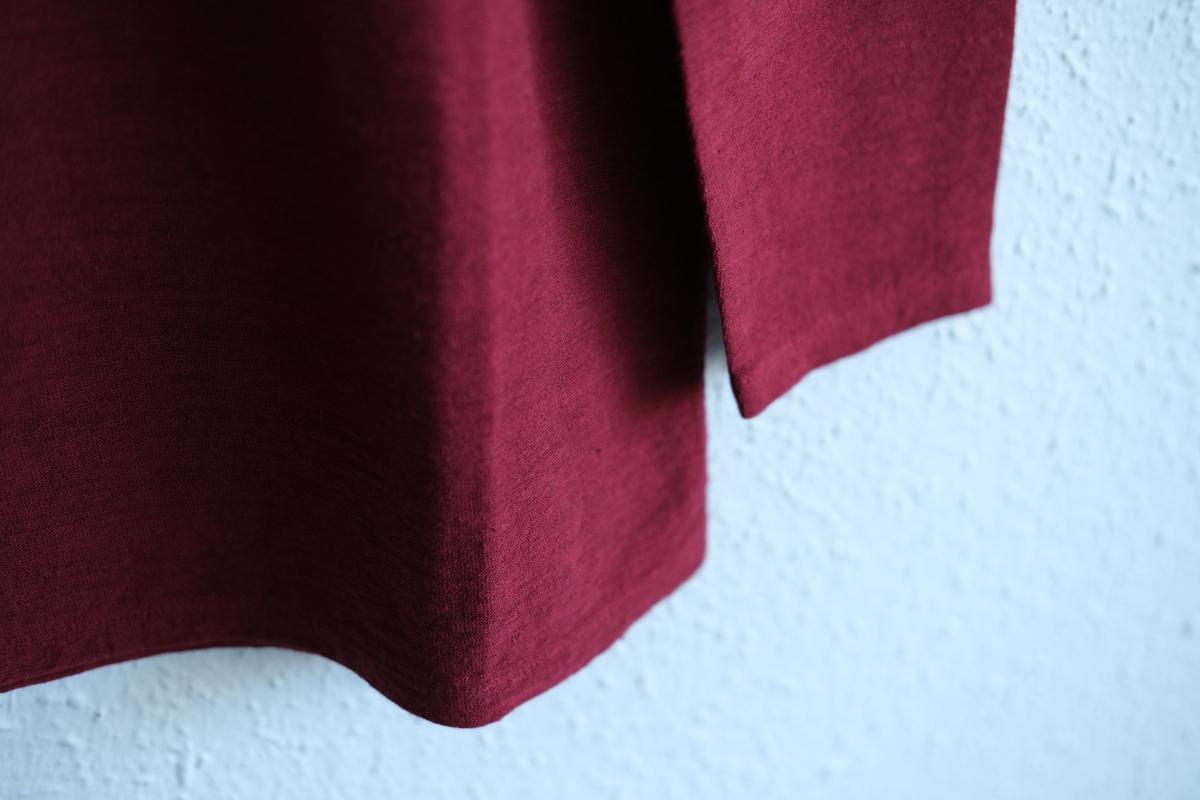 リネンコットンアンダーウェア7分袖｜レディース｜エンジ