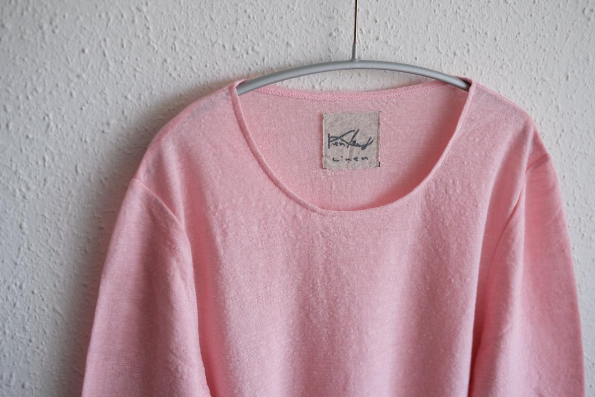 リネンコットンアンダーウェア7分袖｜レディース｜パウダーピンク