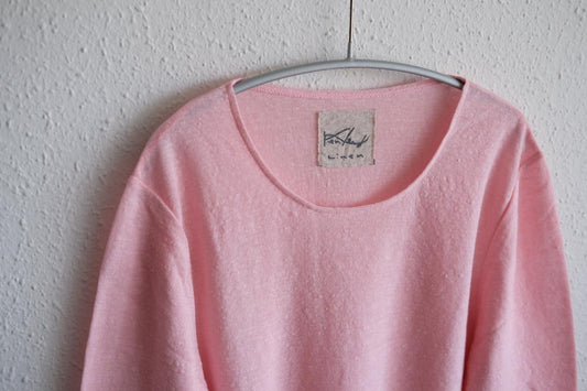 リネンコットンアンダーウェア7分袖|レディース|パウダーピンク