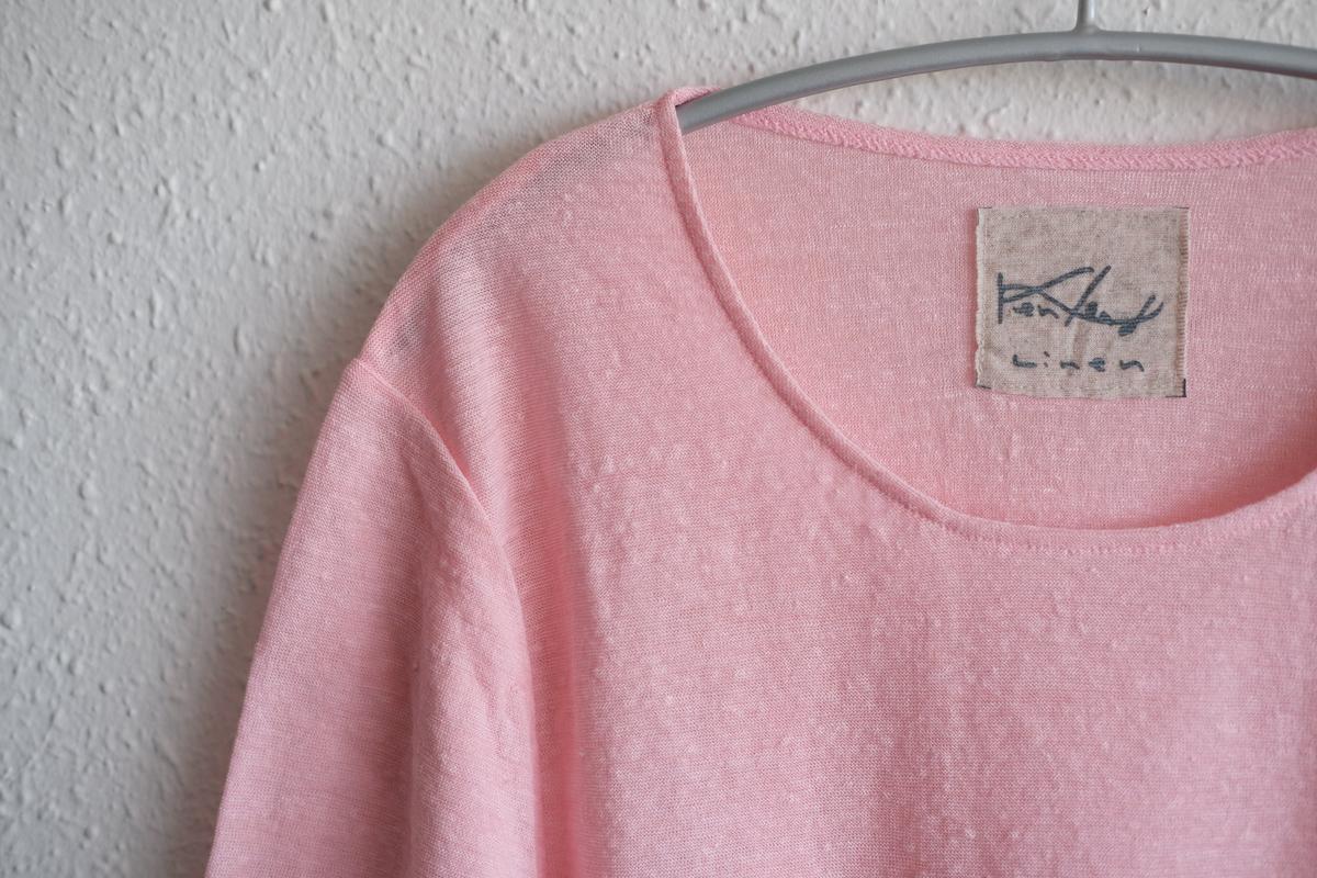 リネンコットンアンダーウェア7分袖｜レディース｜パウダーピンク