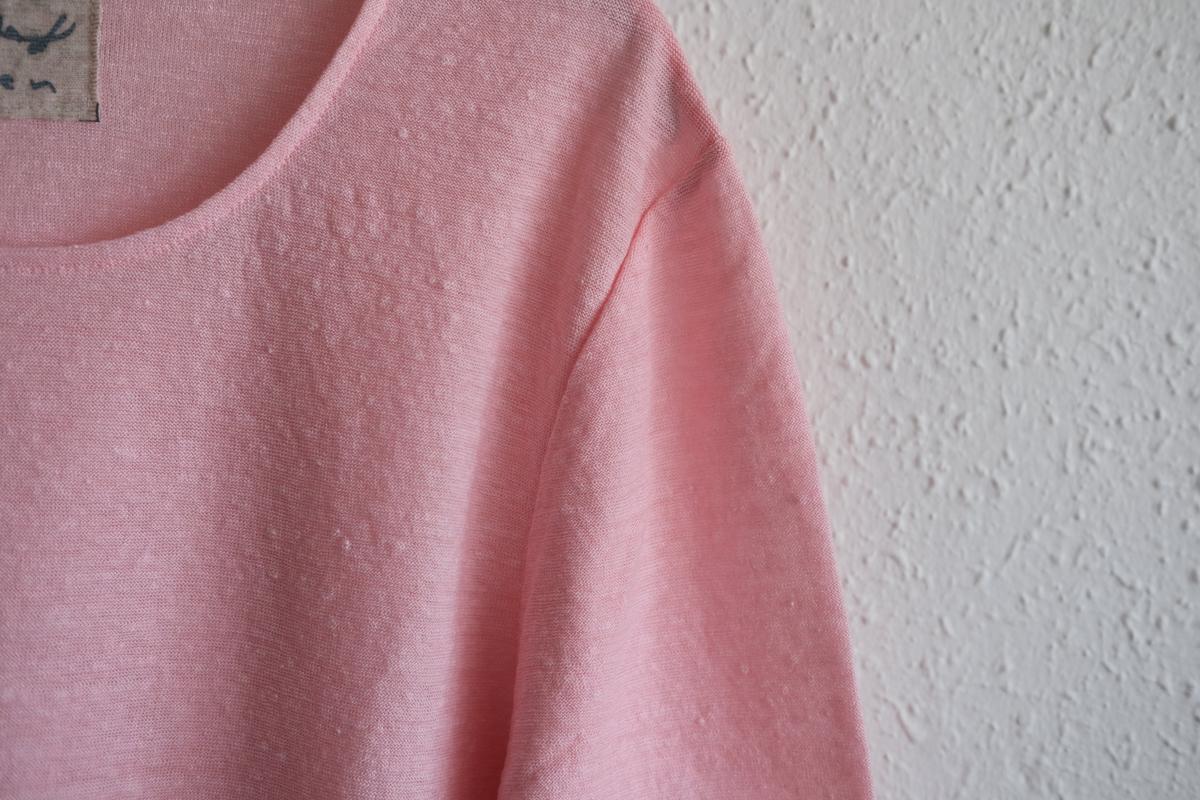 リネンコットンアンダーウェア7分袖｜レディース｜パウダーピンク