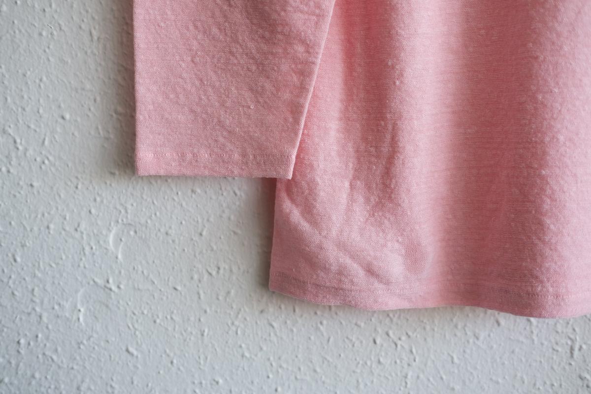 リネンコットンアンダーウェア7分袖｜レディース｜パウダーピンク