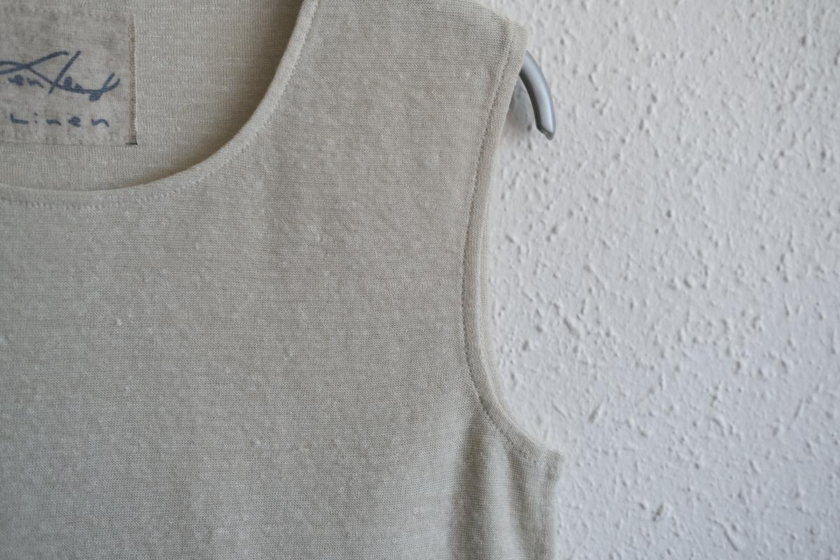 リネンコットンアンダーウェア ノースリーブ｜レディース｜グリーシェル