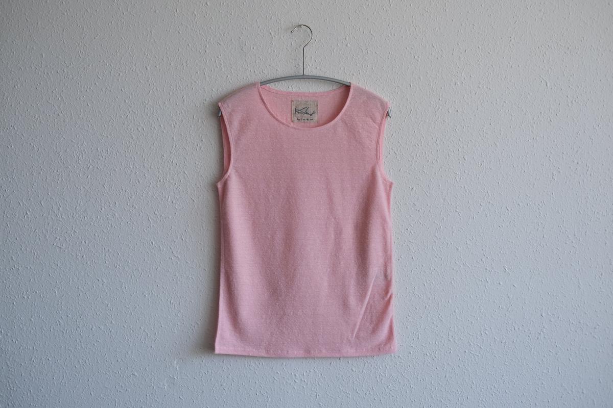 リネンコットンアンダーウェア ノースリーブ｜レディース｜パウダーピンク