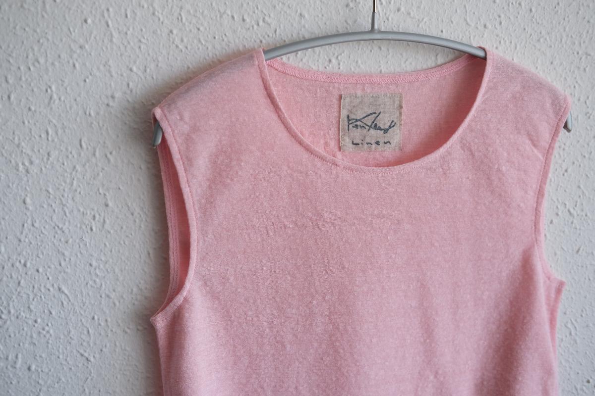 リネンコットンアンダーウェア ノースリーブ｜レディース｜パウダーピンク